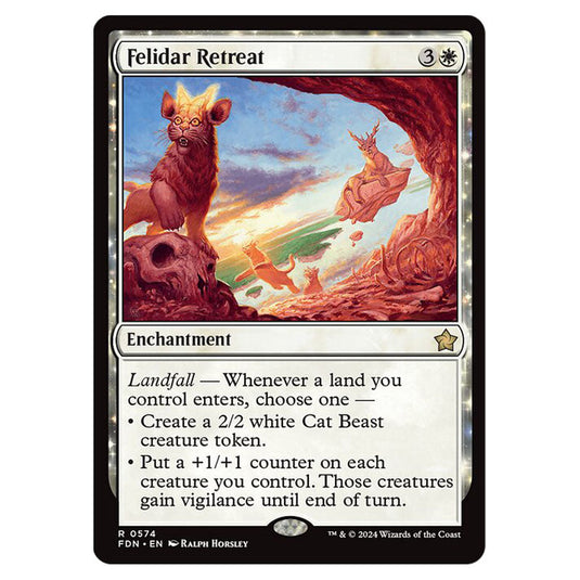 Felidar Retreat 0574 card from the Magic The Gathering set Foundations
