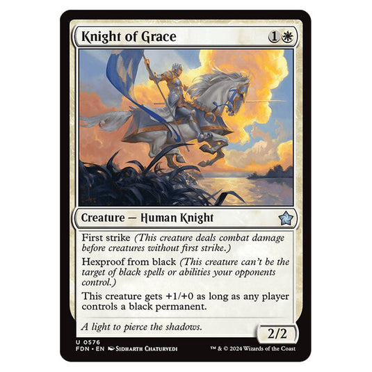 Knight of Grace 0576 card from the Magic The Gathering set Foundations