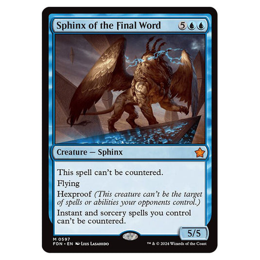 Sphinx of the Final Word 0597 card from the Magic The Gathering set Foundations