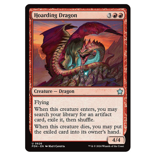 Hoarding Dragon 0626 card from the Magic The Gathering set Foundations