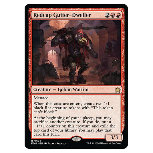 Redcap Gutter-Dweller 0631 card from the Magic The Gathering set Foundations