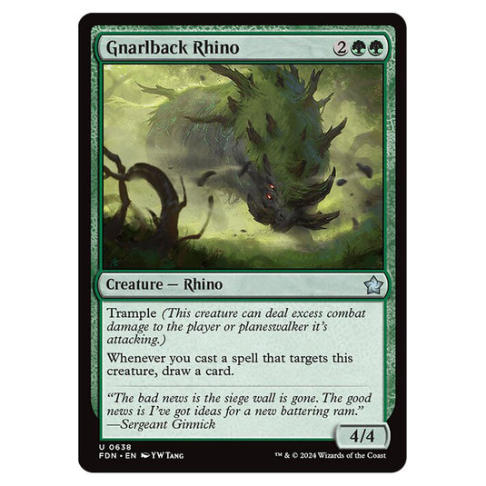 Gnarlback Rhino 0638 card from the Magic The Gathering set Foundations