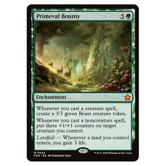 Primeval Bounty 0644 card from the Magic The Gathering set Foundations