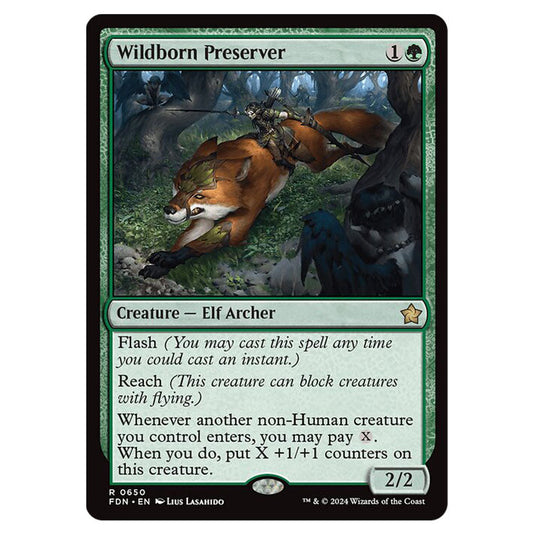 Wildborn Preserver 0650 card from the Magic The Gathering set Foundations