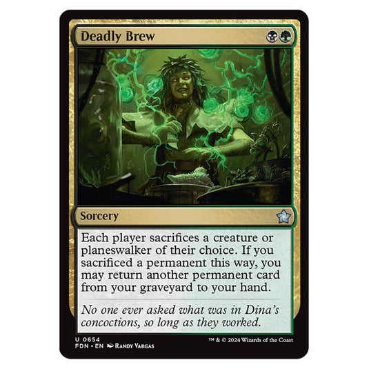 Deadly Brew 0654 card from the Magic The Gathering set Foundations