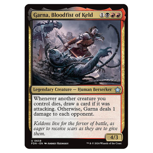 Garna, Bloodfist of Keld 0658 card from the Magic The Gathering set Foundations
