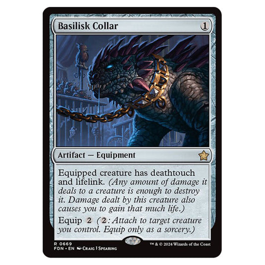 Basilisk Collar 0669 card from the Magic The Gathering set Foundations