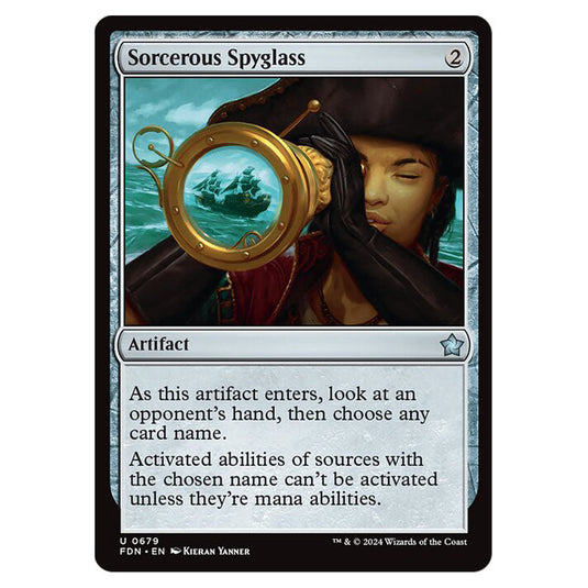 Sorcerous Spyglass 0679 card from the Magic The Gathering set Foundations