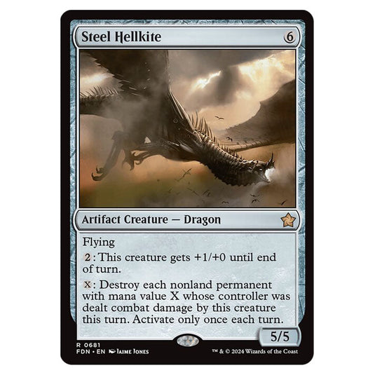 Steel Hellkite 0681 card from the Magic The Gathering set Foundations