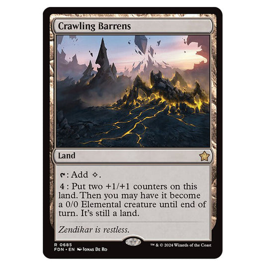Crawling Barrens 0685 card from the Magic The Gathering set Foundations
