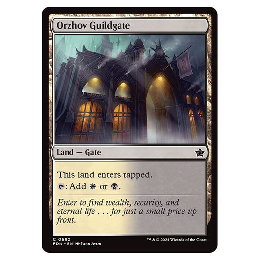 Orzhov Guildgate 0692 card from the Magic The Gathering set Foundations