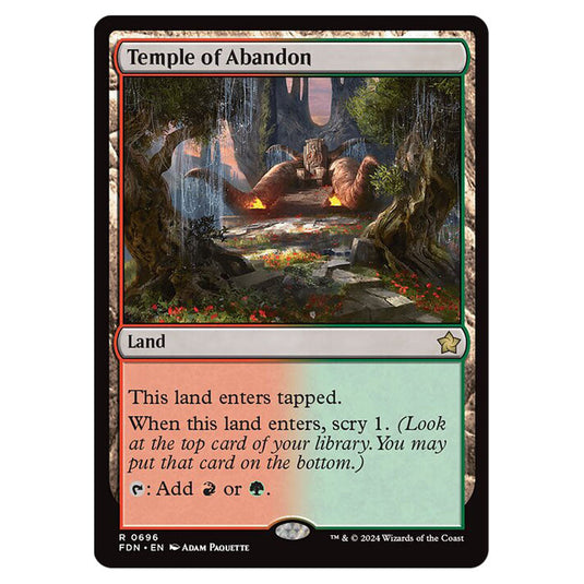 Temple of Abandon 0696 card from the Magic The Gathering set Foundations