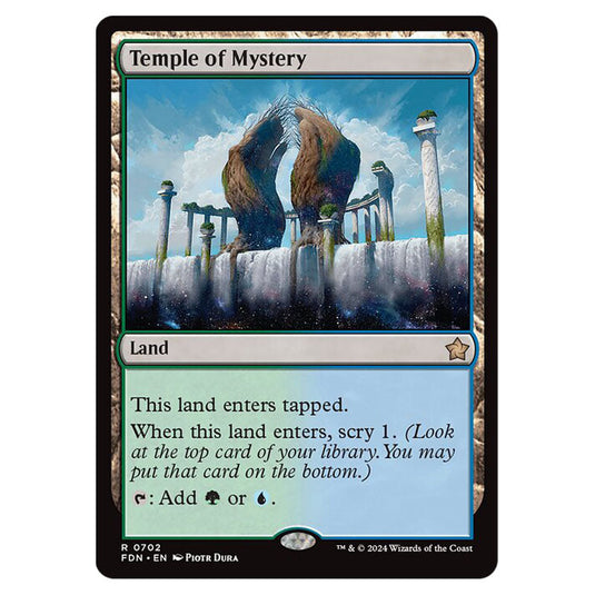 Temple of Mystery 0702 card from the Magic The Gathering set Foundations