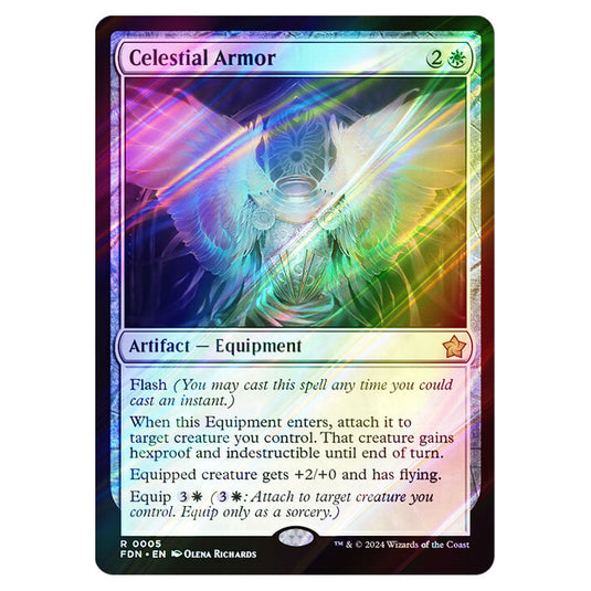 Celestial Armor 0005 card from the Magic The Gathering set Foundations