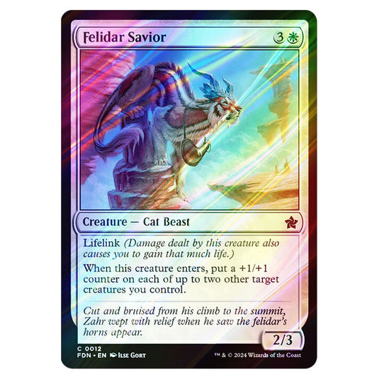 Felidar Savior 0012 card from the Magic The Gathering set Foundations