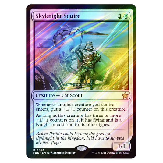 Skyknight Squire 0023 card from the Magic The Gathering set Foundations