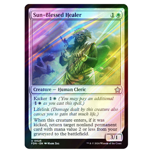 Sun-Blessed Healer 0025 card from the Magic The Gathering set Foundations