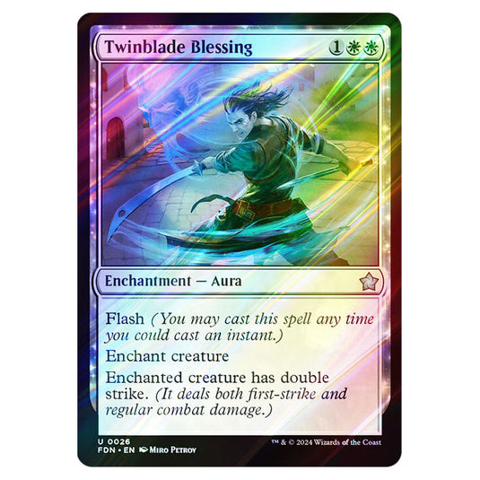 Twinblade Blessing 0026 card from the Magic The Gathering set Foundations