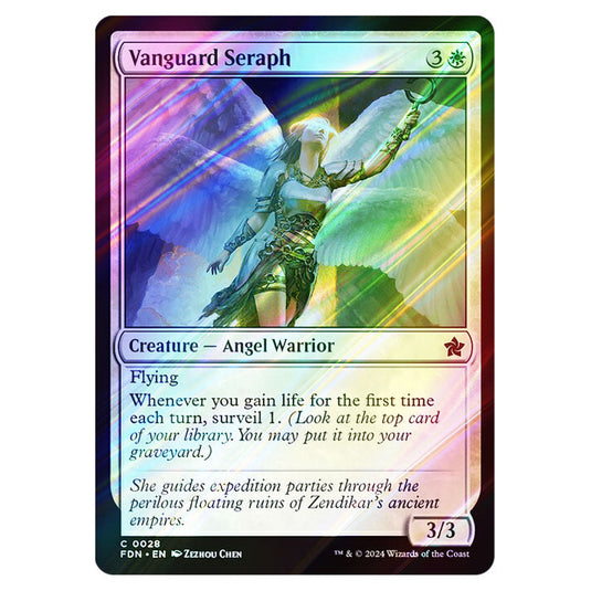 Vanguard Seraph 0028 card from the Magic The Gathering set Foundations