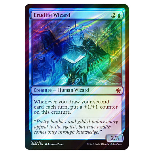 Erudite Wizard 0037 card from the Magic The Gathering set Foundations