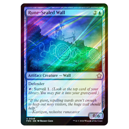 Rune-Sealed Wall 0049 card from the Magic The Gathering set Foundations
