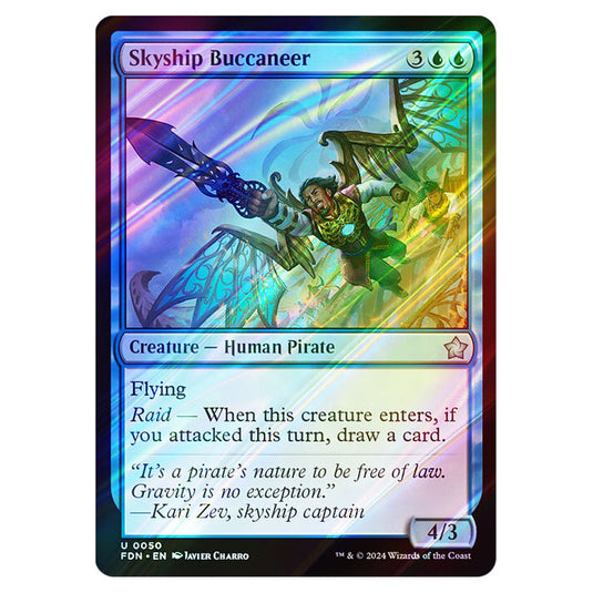 Skyship Buccaneer 0050 card from the Magic The Gathering set Foundations