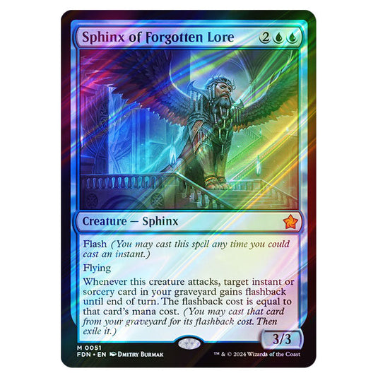 Sphinx of Forgotten Lore 0051 card from the Magic The Gathering set Foundations