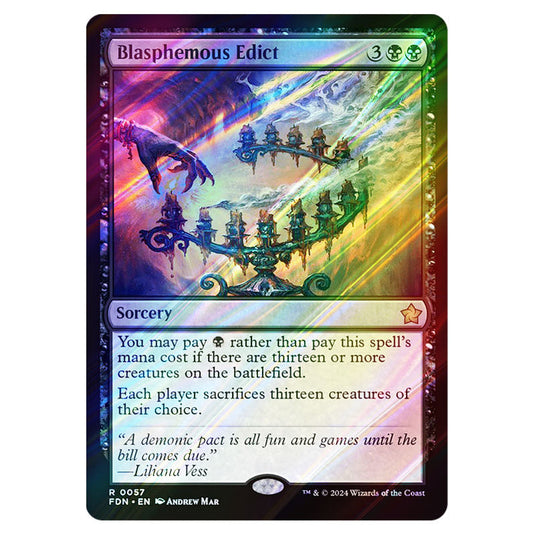 Blasphemous Edict 0057 card from the Magic The Gathering set Foundations