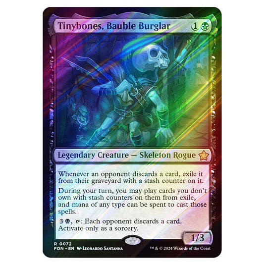 Tinybones, Bauble Burglar 0072 card from the Magic The Gathering set Foundations