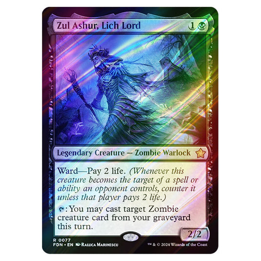 Zul Ashur, Lich Lord 0077 card from the Magic The Gathering set Foundations