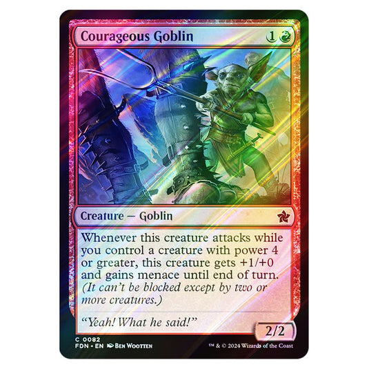 Courageous Goblin 0082 card from the Magic The Gathering set Foundations