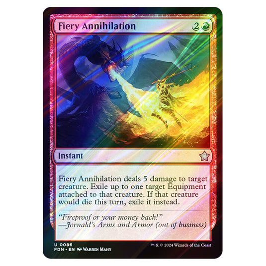 Fiery Annihilation 0086 card from the Magic The Gathering set Foundations