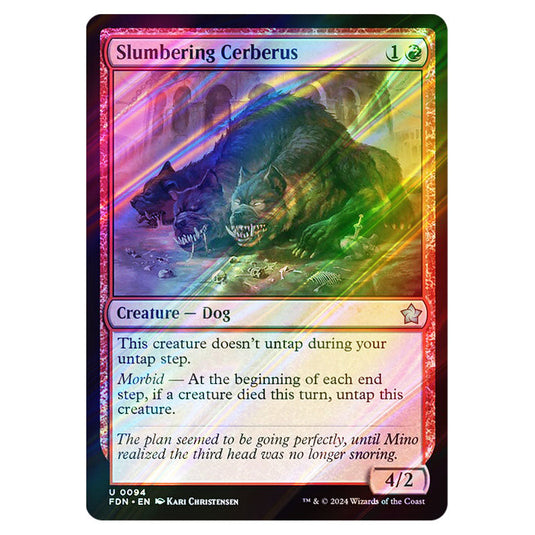 Slumbering Cerberus 0094 card from the Magic The Gathering set Foundations