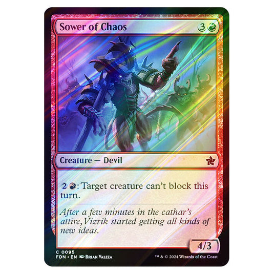 Sower of Chaos 0095 card from the Magic The Gathering set Foundations