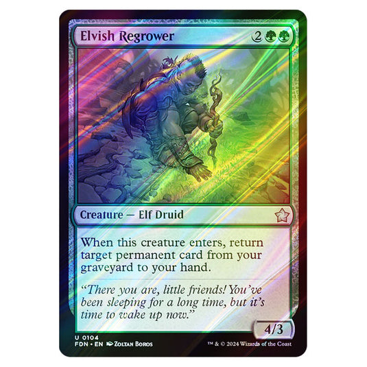 Elvish Regrower 0104 card from the Magic The Gathering set Foundations