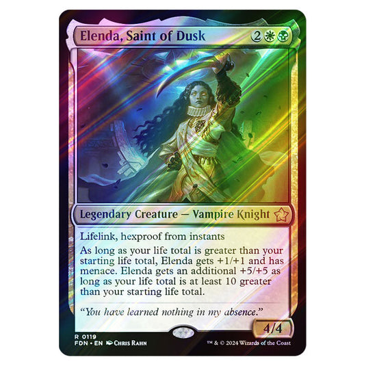 Elenda, Saint of Dusk 0119 card from the Magic The Gathering set Foundations