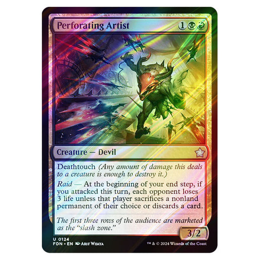 Perforating Artist 0124 card from the Magic The Gathering set Foundations