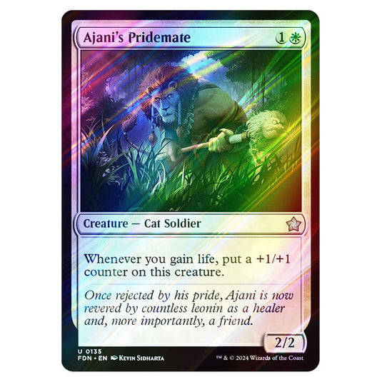 Ajani's Pridemate 0135 card from the Magic The Gathering set Foundations