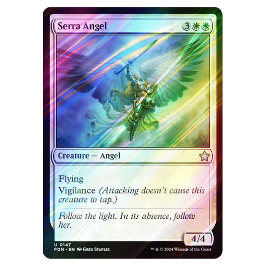 Serra Angel 0147 card from the Magic The Gathering set Foundations