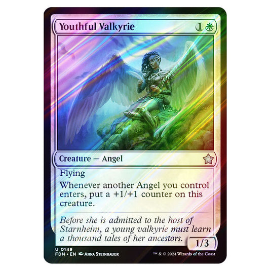 Youthful Valkyrie 0149 card from the Magic The Gathering set Foundations