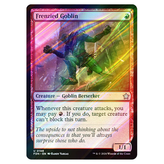 Frenzied Goblin 0199 card from the Magic The Gathering set Foundations