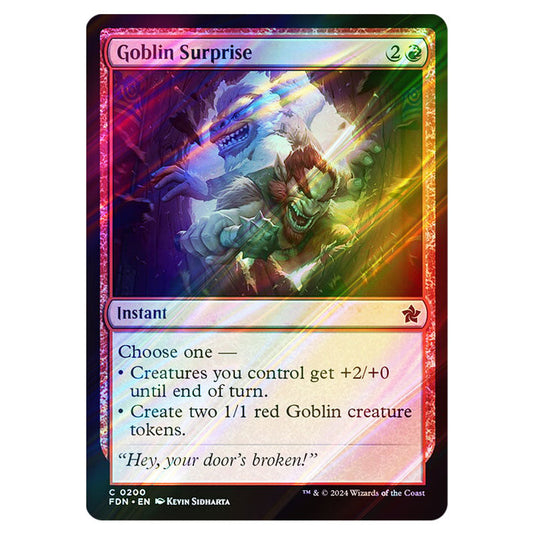 Goblin Surprise 0200 card from the Magic The Gathering set Foundations