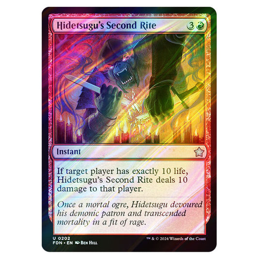 Hidetsugu's Second Rite 0202 card from the Magic The Gathering set Foundations