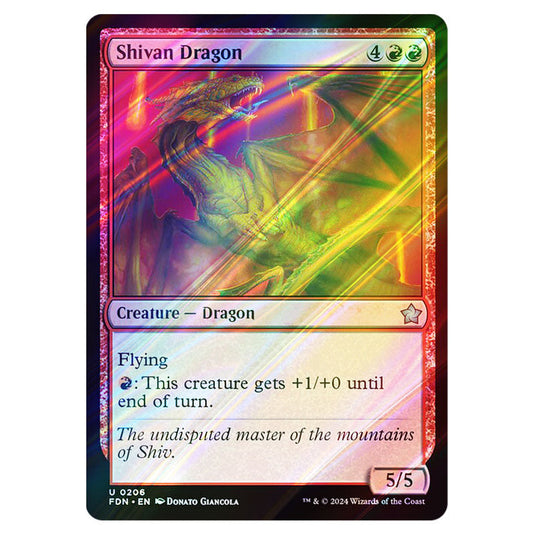 Shivan Dragon 0206 card from the Magic The Gathering set Foundations