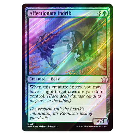 Affectionate Indrik 0211 card from the Magic The Gathering set Foundations