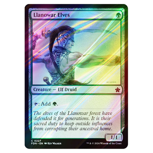 Llanowar Elves 0227 card from the Magic The Gathering set Foundations