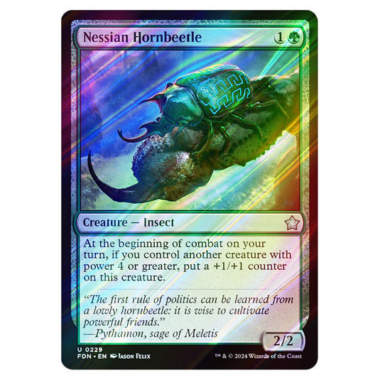 Nessian Hornbeetle 0229 card from the Magic The Gathering set Foundations