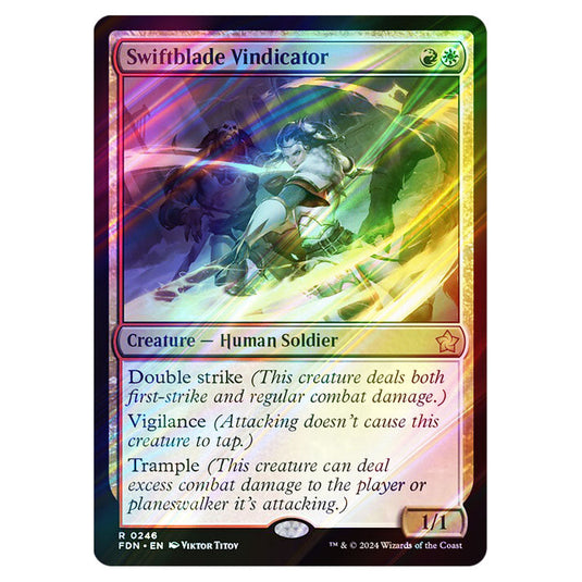 Swiftblade Vindicator 0246 card from the Magic The Gathering set Foundations