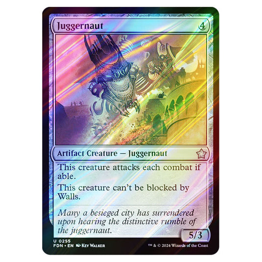 Juggernaut 0255 card from the Magic The Gathering set Foundations