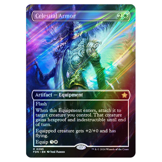 Celestial Armor 0295 card from the Magic The Gathering set Foundations